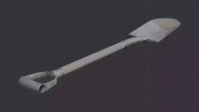 Rusty farm shovel with wooden handle