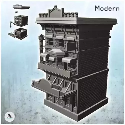 Modern multi-storey store with large canopy and exterior signs 1