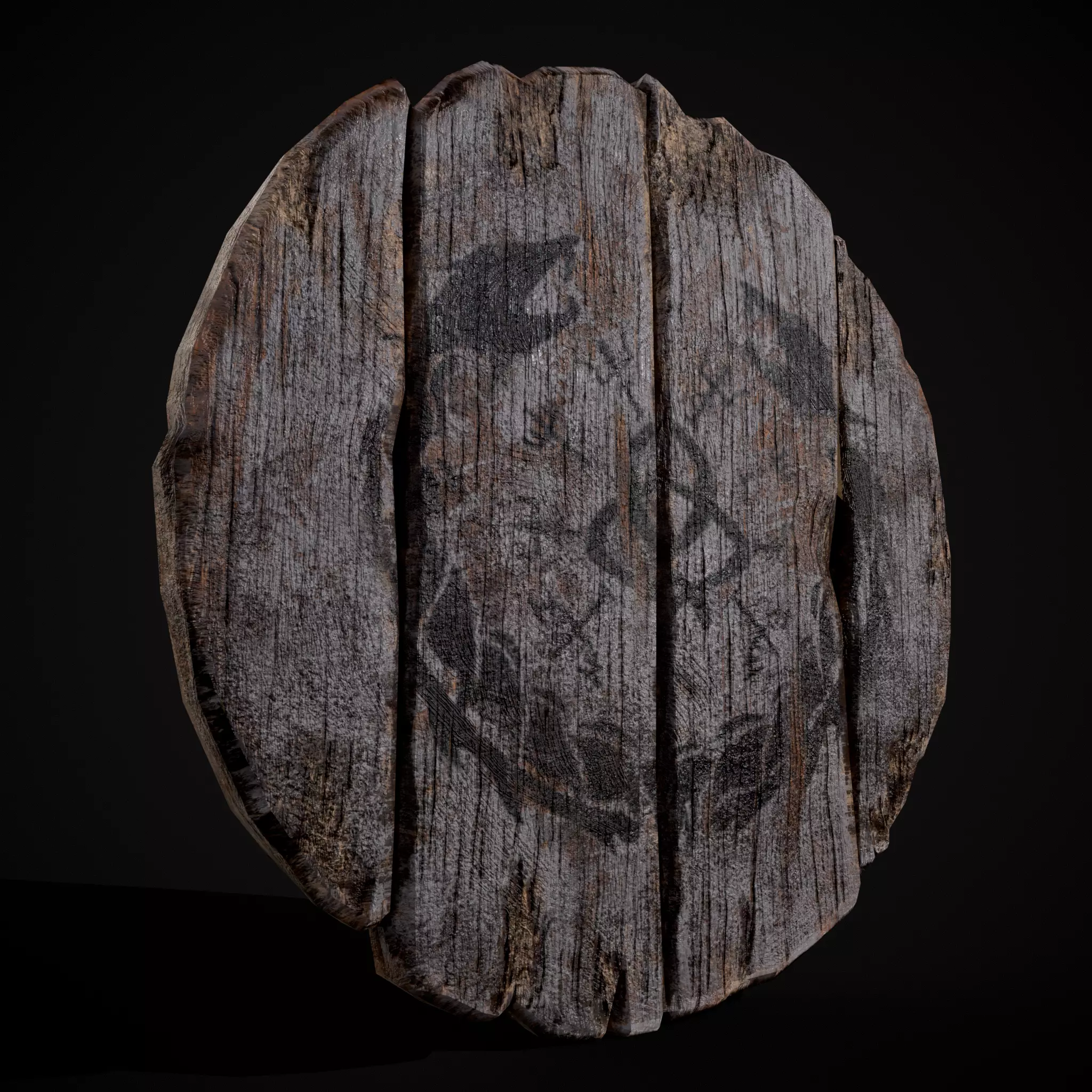 BW Snake Norse Coat of Arms Low-poly 3D model_17