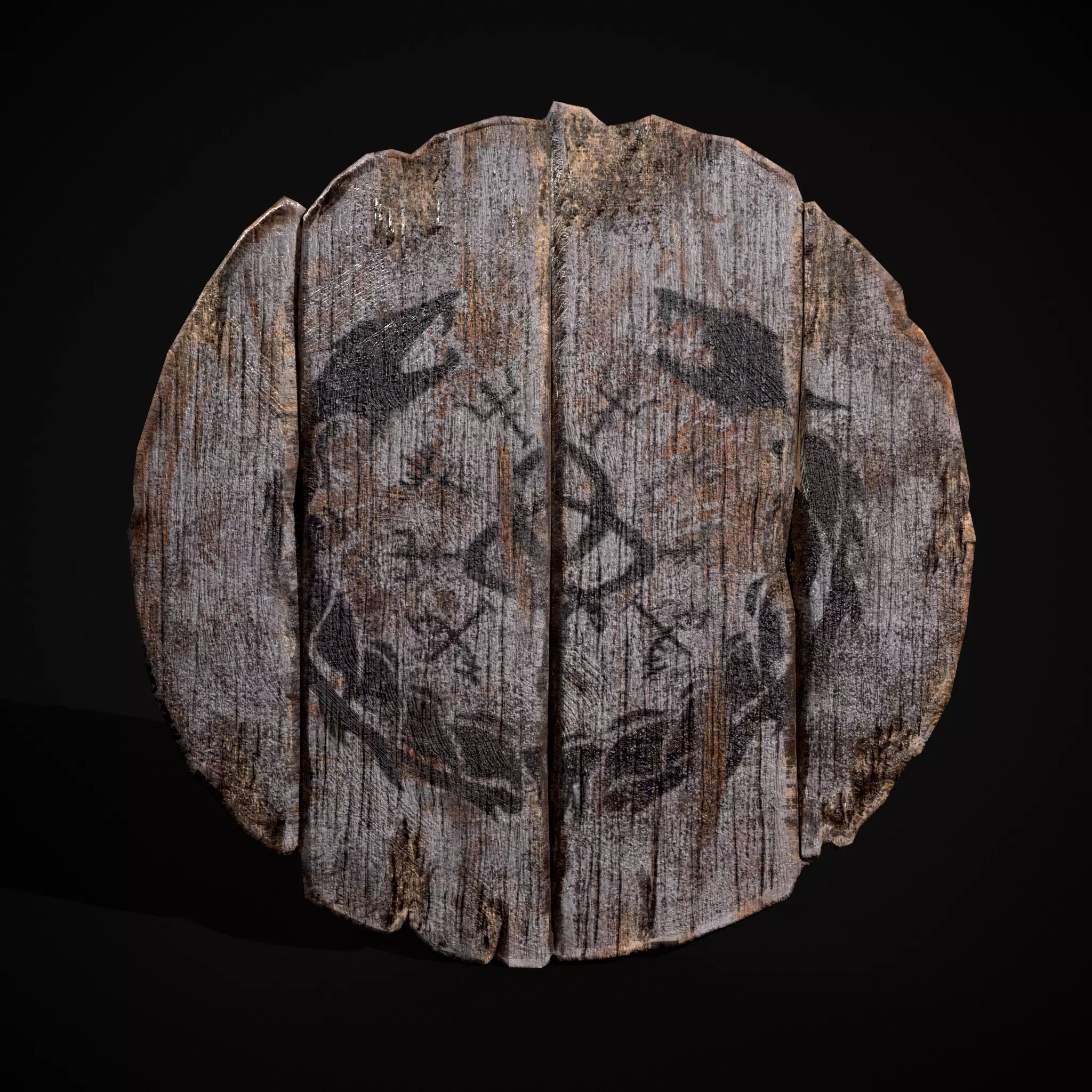 BW Snake Norse Coat of Arms Low-poly 3D model_0