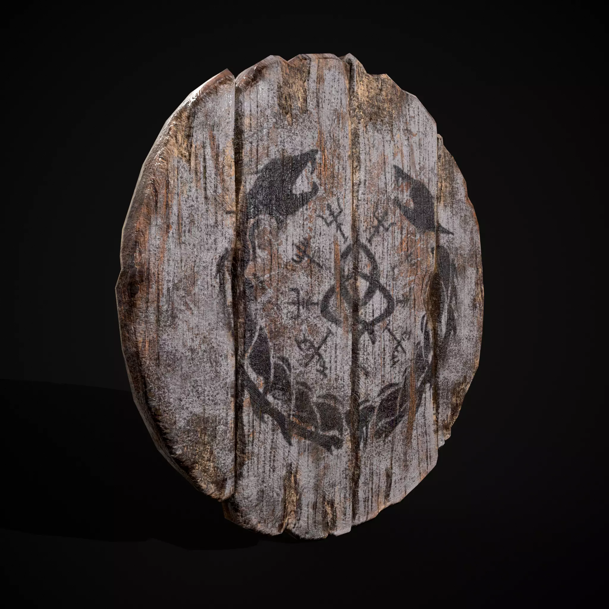 BW Snake Norse Coat of Arms Low-poly 3D model_3