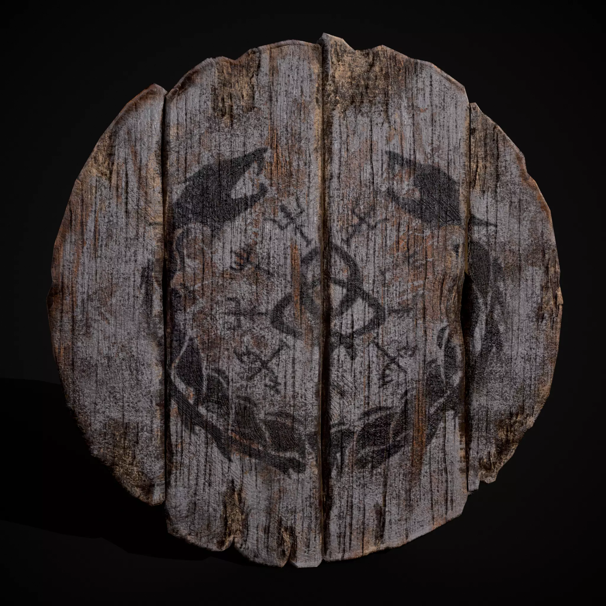 BW Snake Norse Coat of Arms Low-poly 3D model_24