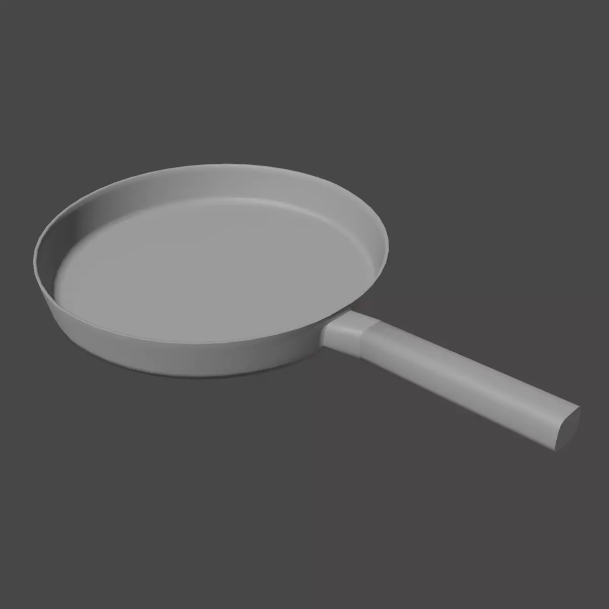Kitchen Frying Pan 01 Low-poly 3D model_8