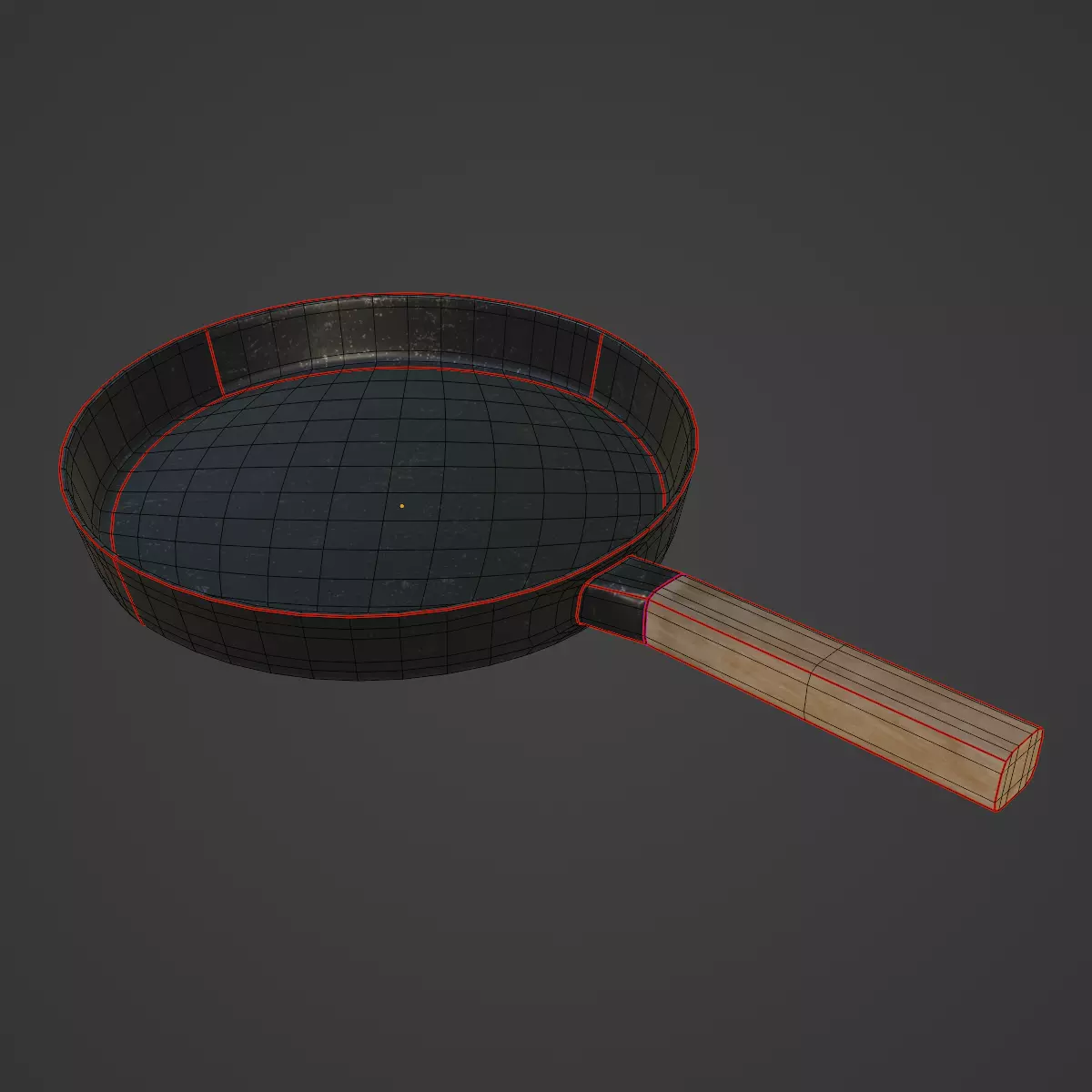 Kitchen Frying Pan 01 Low-poly 3D model_7