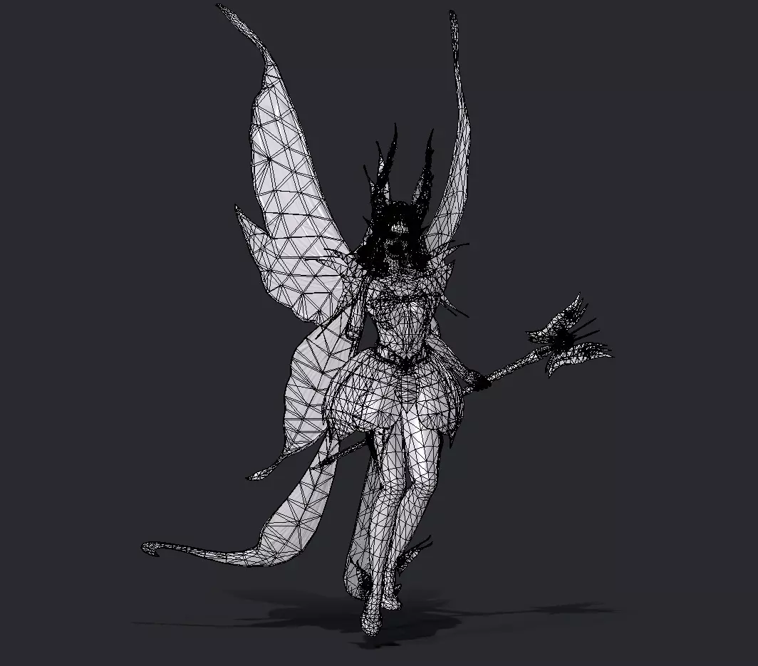Fairy female butterfly Low-poly 3D model_23