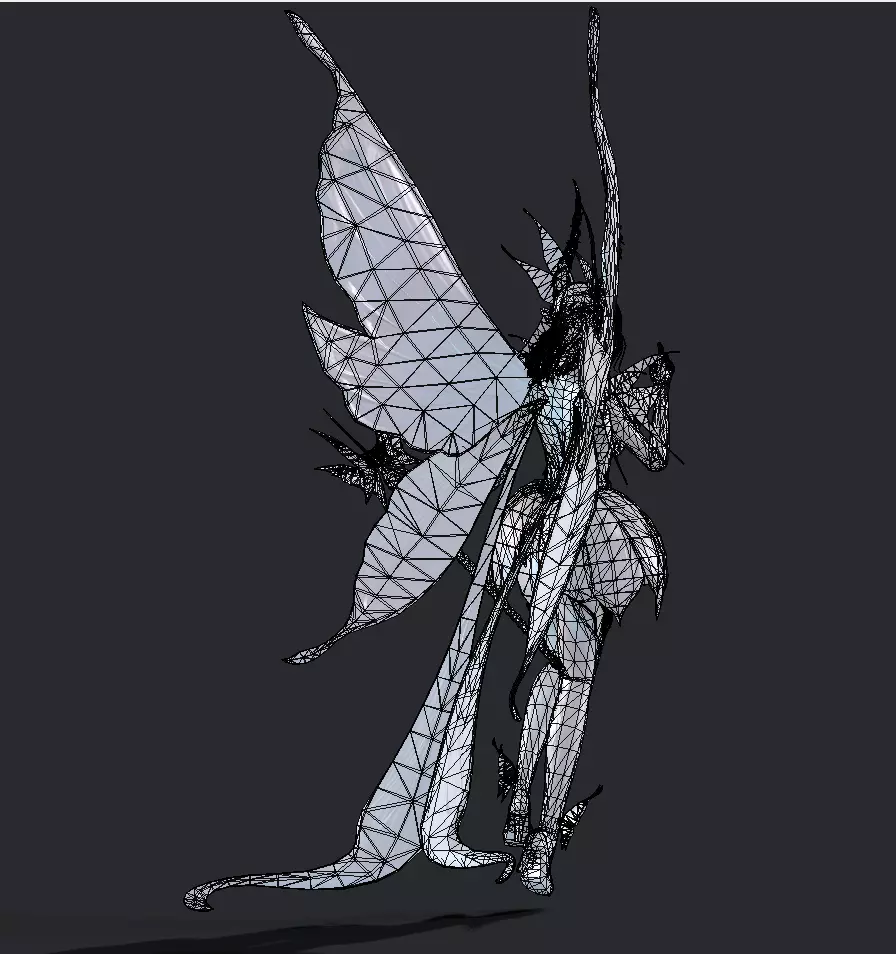 Fairy female butterfly Low-poly 3D model_26