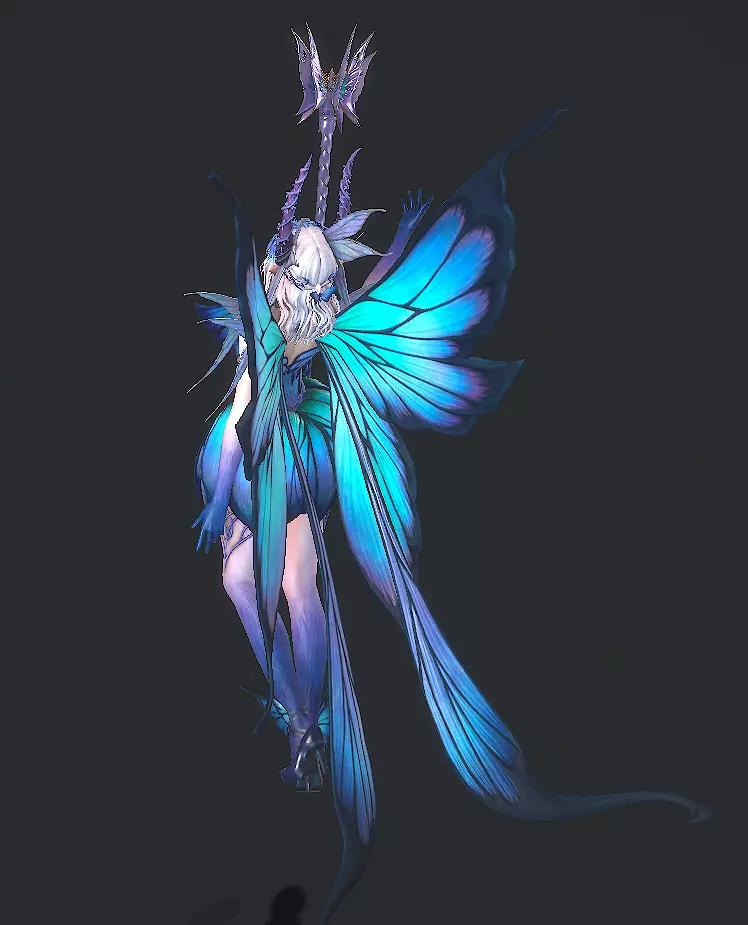 Fairy female butterfly Low-poly 3D model_20