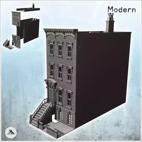 Modern brick building with pediment and fireplace 17 - Modern WW