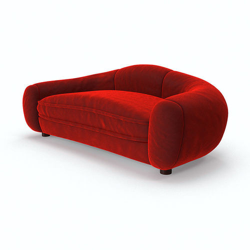 red velvet sofa 3D model