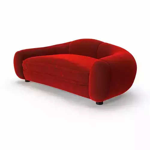 red velvet sofa 3D model