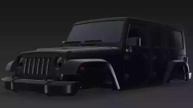 Black jeep body 3d model