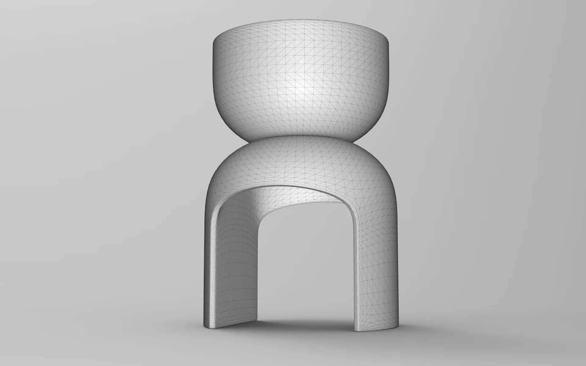 Baru Stool Low-poly 3D model_6