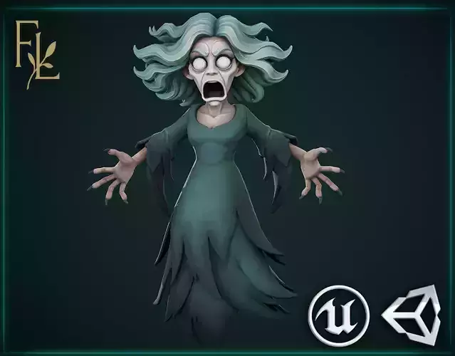 Banshee - stylized character Low-poly 3D model