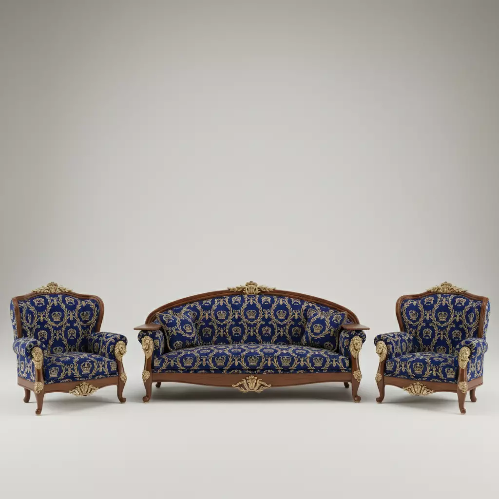 Royal sofa 3D print model_1