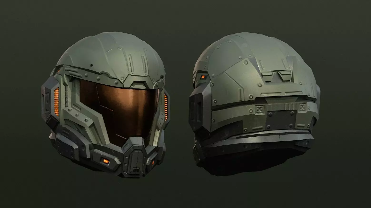 Armored Female Soldier Low-poly 3D model_7