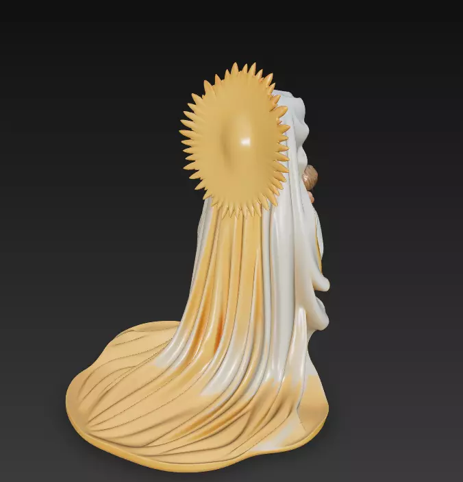 Divine Innocence - Stylized Holy Mother - Child 3D Model 3D print model_4