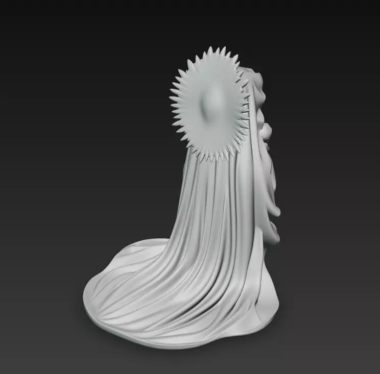 Divine Innocence - Stylized Holy Mother - Child 3D Model 3D print model_8
