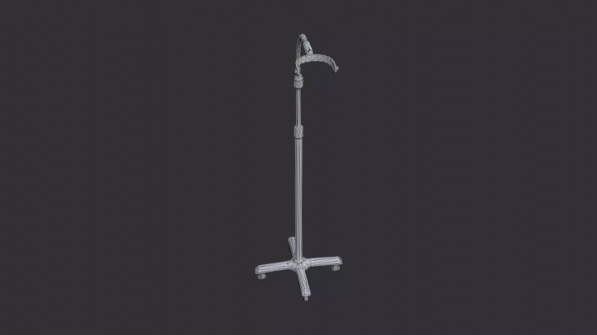 Surgical Lamp Stand with Wheeled Base Low-poly 3D model_7