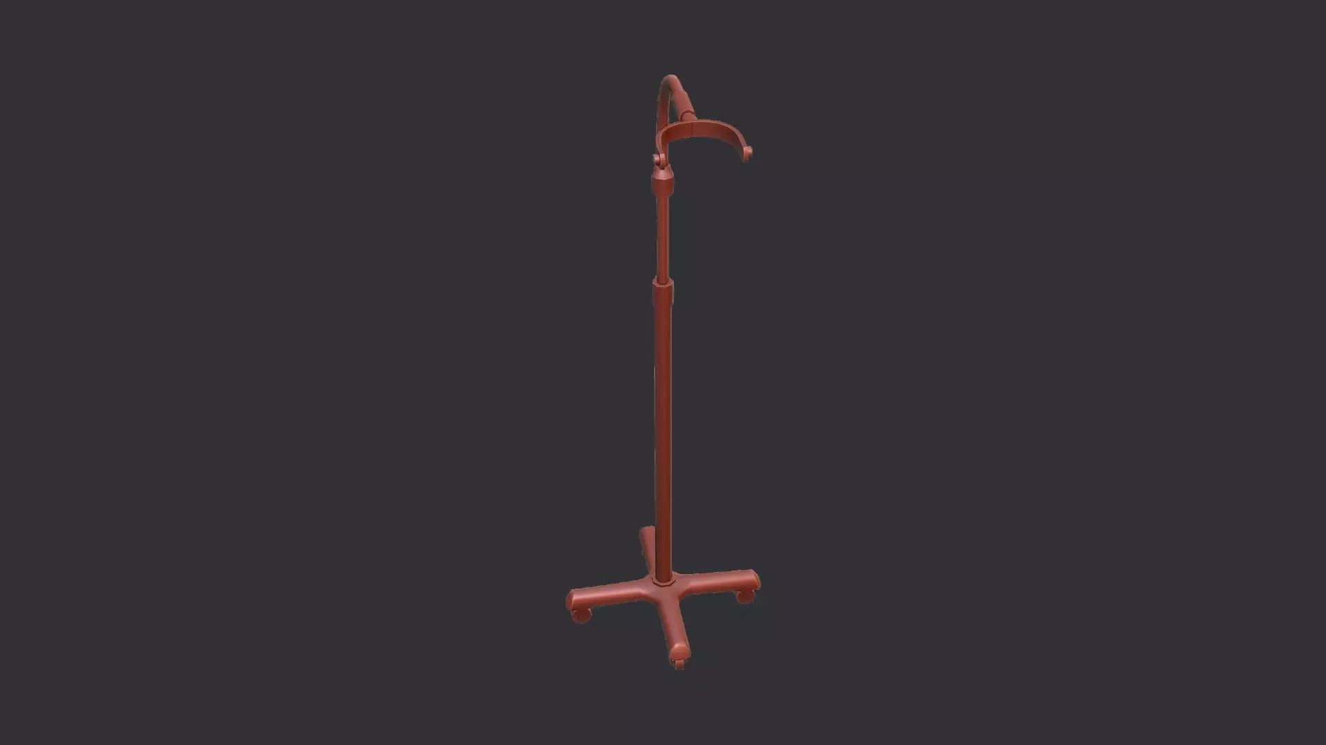 Surgical Lamp Stand with Wheeled Base Low-poly 3D model_6