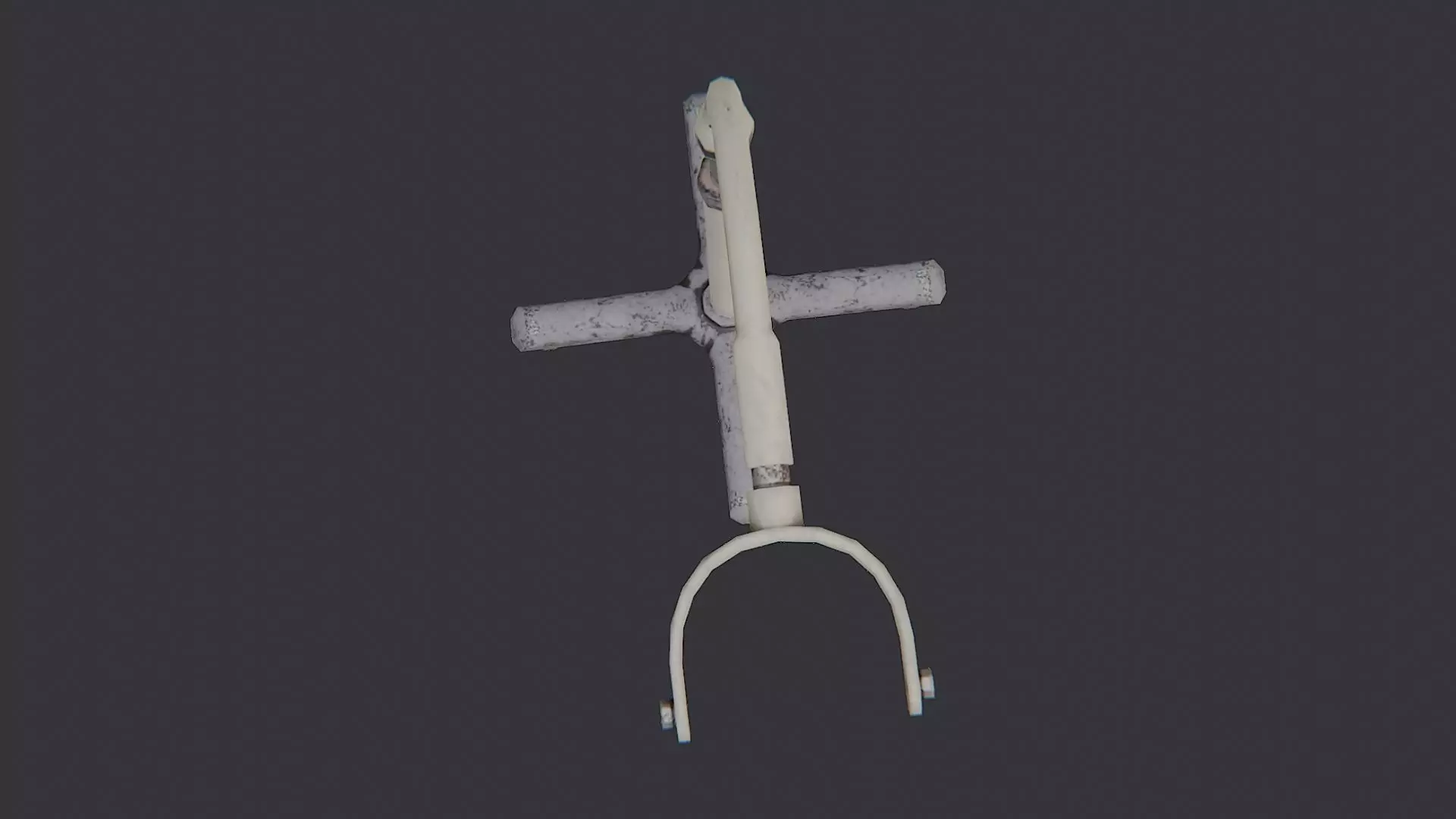 Surgical Lamp Stand with Wheeled Base Low-poly 3D model_4