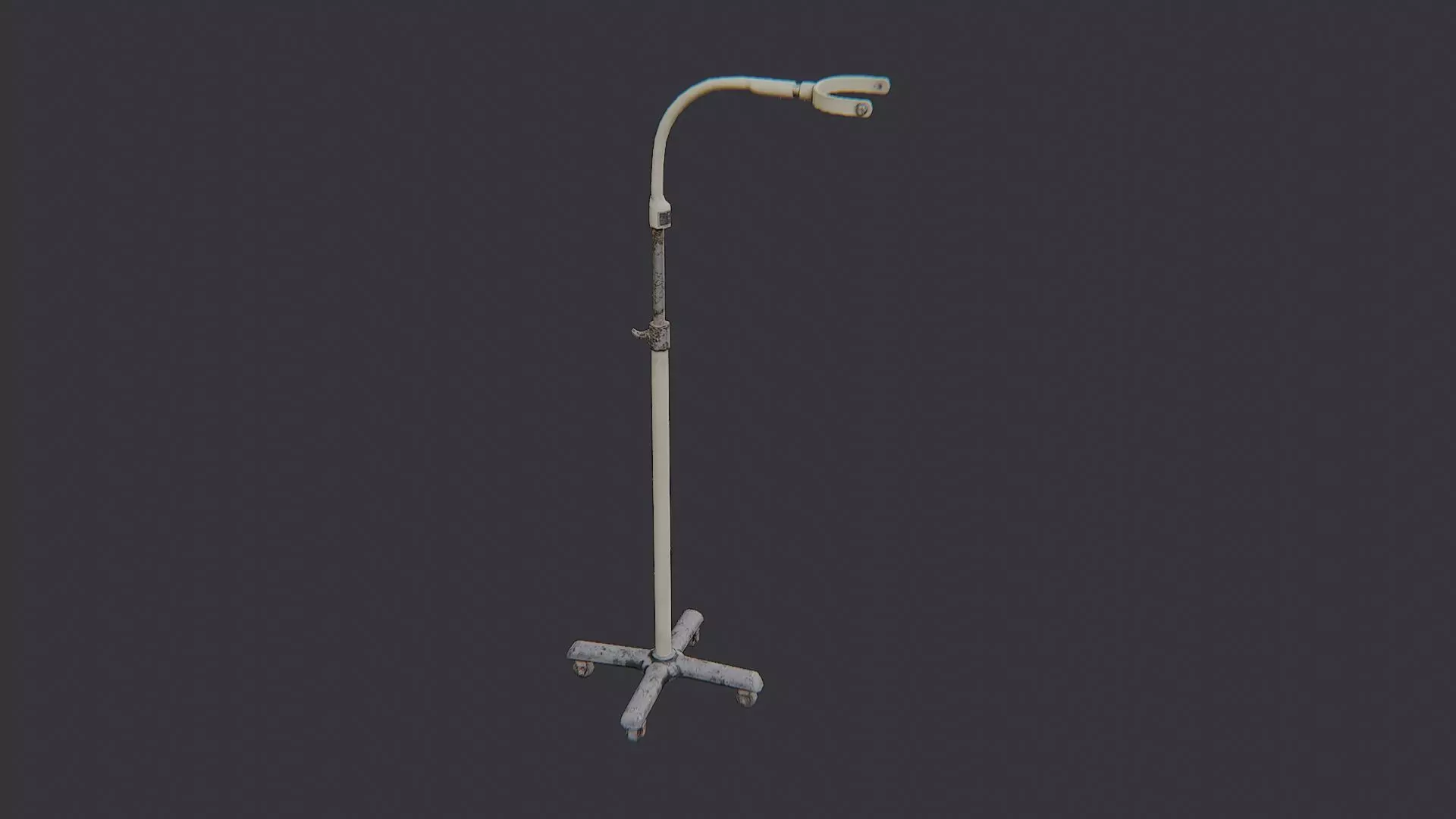 Surgical Lamp Stand with Wheeled Base Low-poly 3D model_1