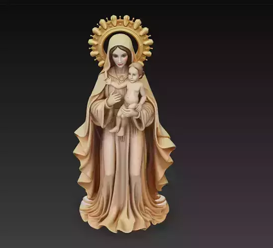 Eternal Grace - Sacred Madonna Statue 3D Model
