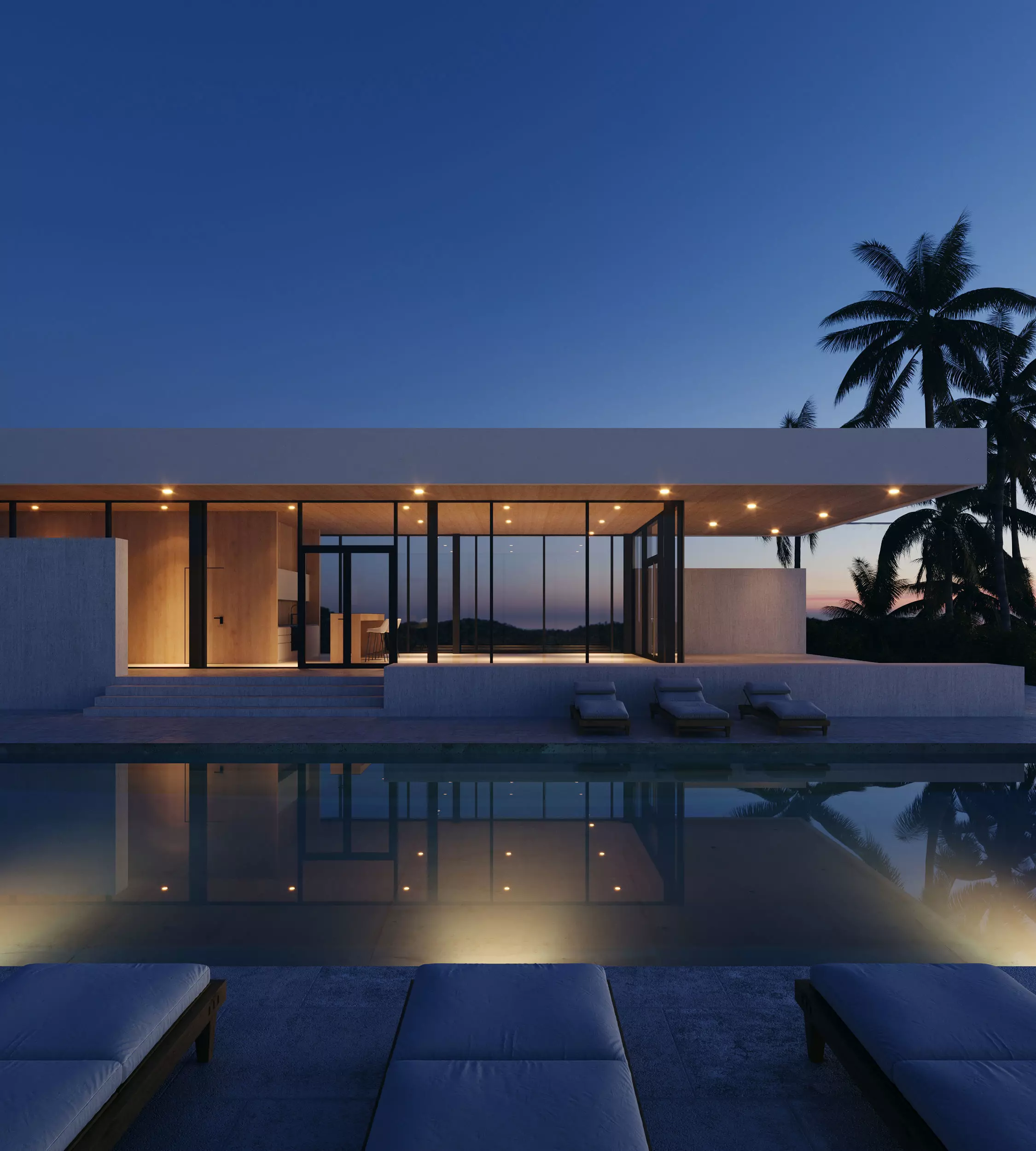 exterier villa with pool 3D model_0