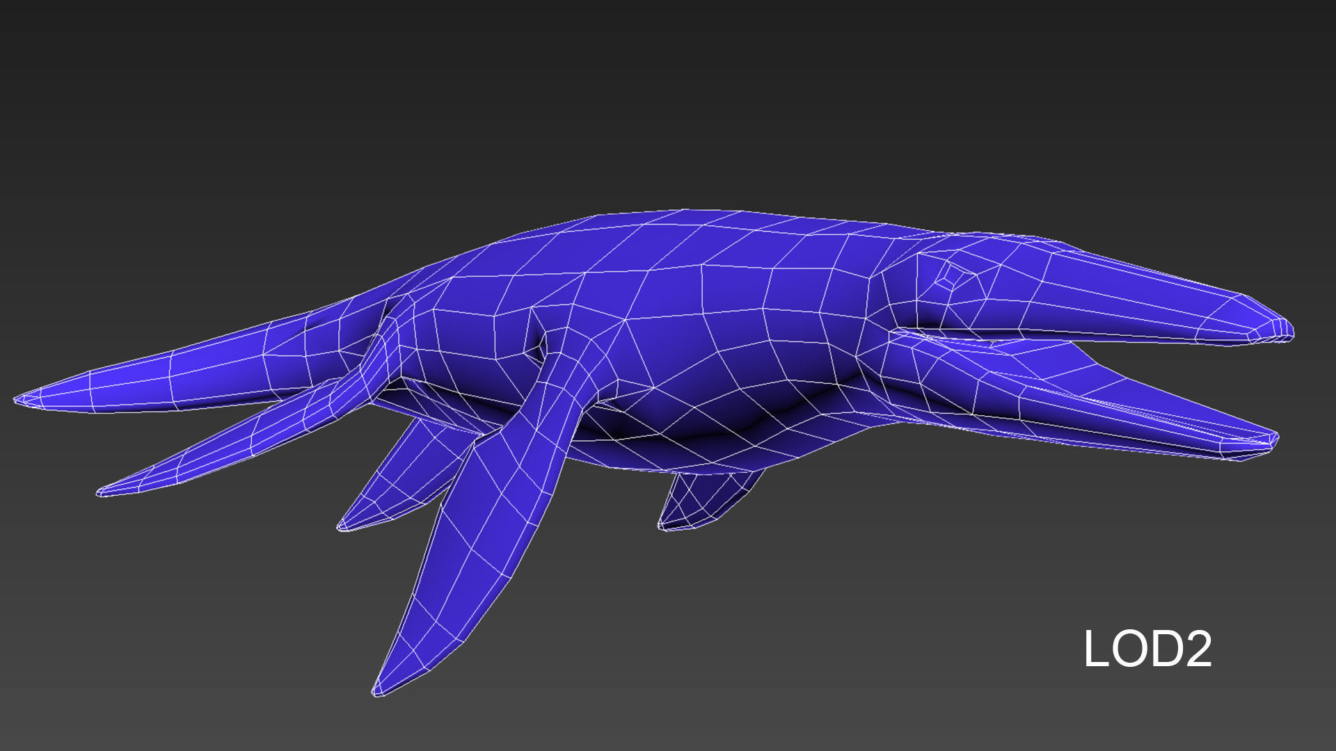 Realistic Pliosaur Mosasaurus with UE4 Support Low-poly 3D model_15