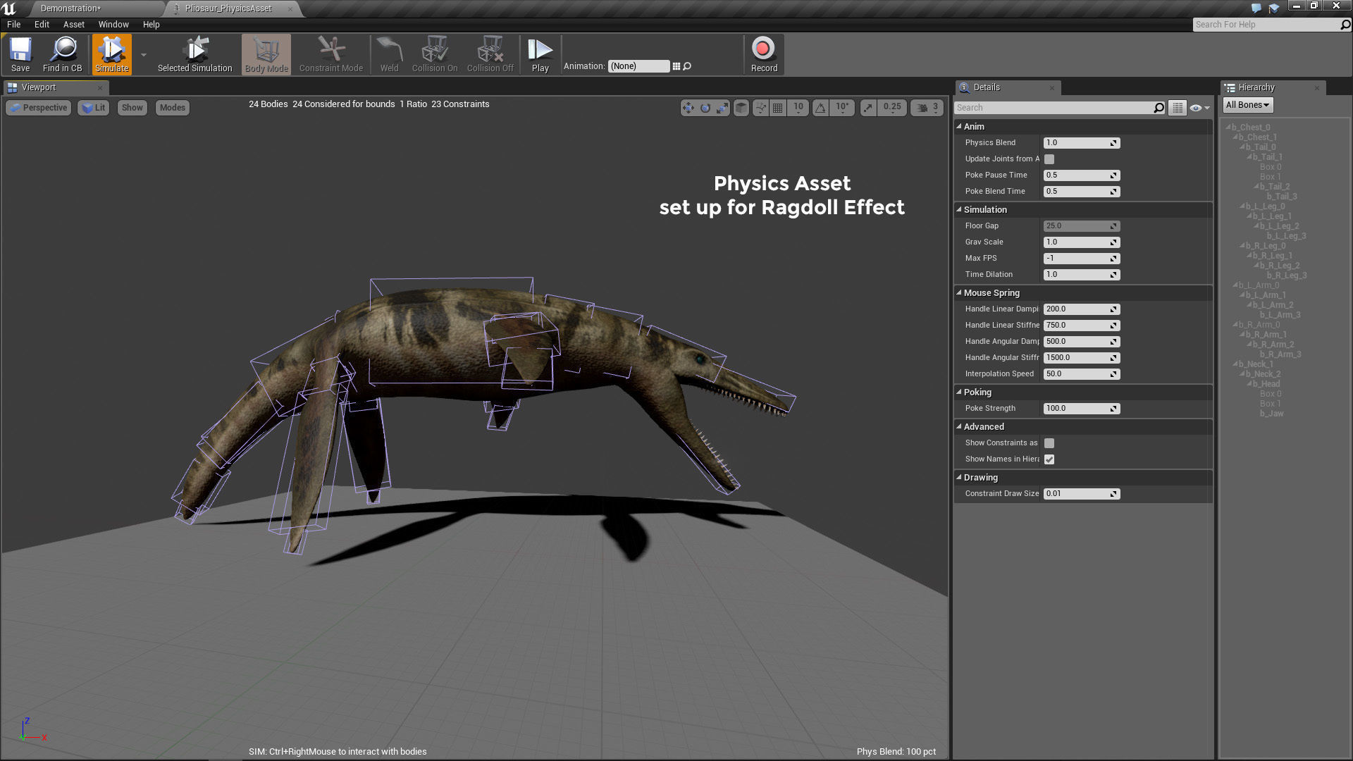 Realistic Pliosaur Mosasaurus with UE4 Support Low-poly 3D model_11