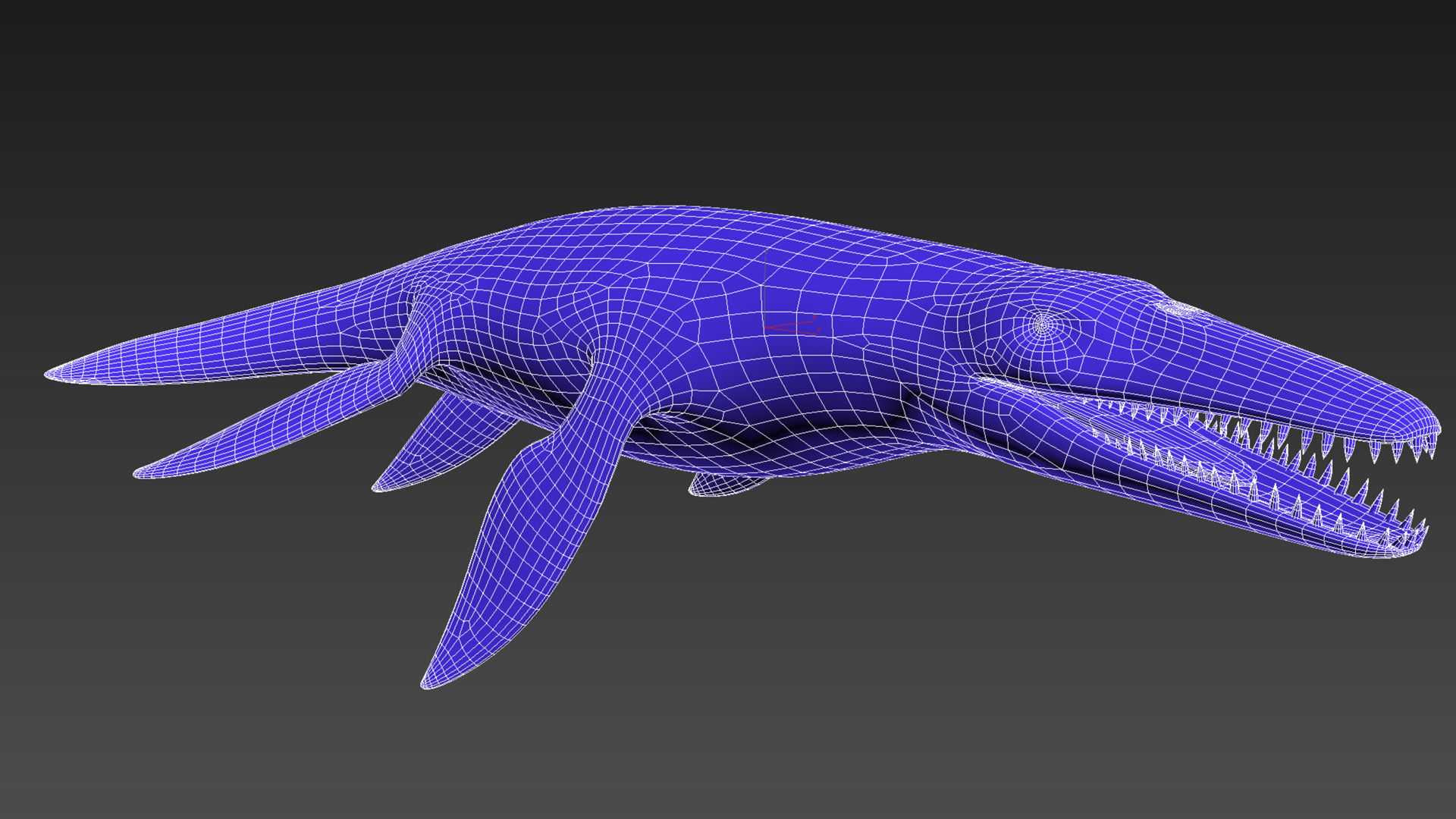 Realistic Pliosaur Mosasaurus with UE4 Support Low-poly 3D model_13