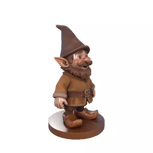 2571Fairy Tale Gnome Color Full Body Figurine on Base 3D print model_12