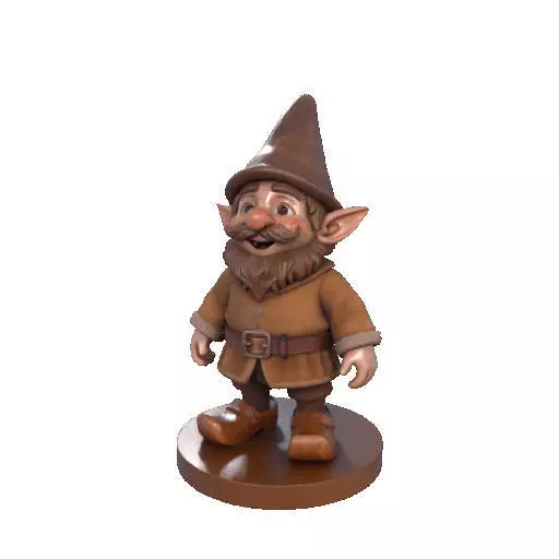 2571Fairy Tale Gnome Color Full Body Figurine on Base 3D print model_36