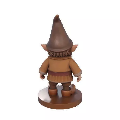 2571Fairy Tale Gnome Color Full Body Figurine on Base 3D print model_22