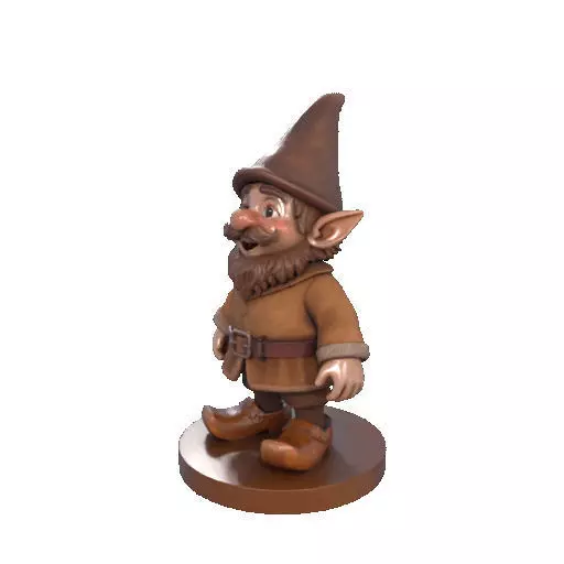 2571Fairy Tale Gnome Color Full Body Figurine on Base 3D print model_34