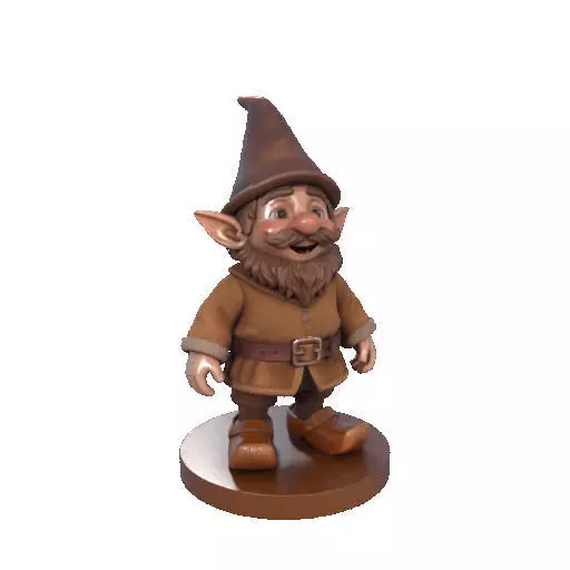 2571Fairy Tale Gnome Color Full Body Figurine on Base 3D print model_10