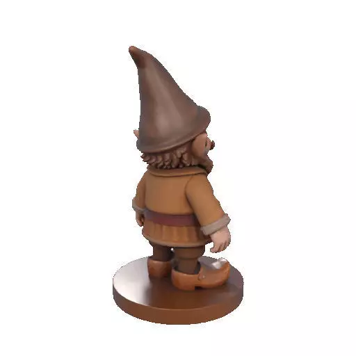 2571Fairy Tale Gnome Color Full Body Figurine on Base 3D print model_19