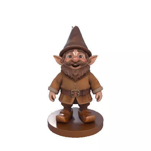 2571Fairy Tale Gnome Color Full Body Figurine on Base 3D print model_8