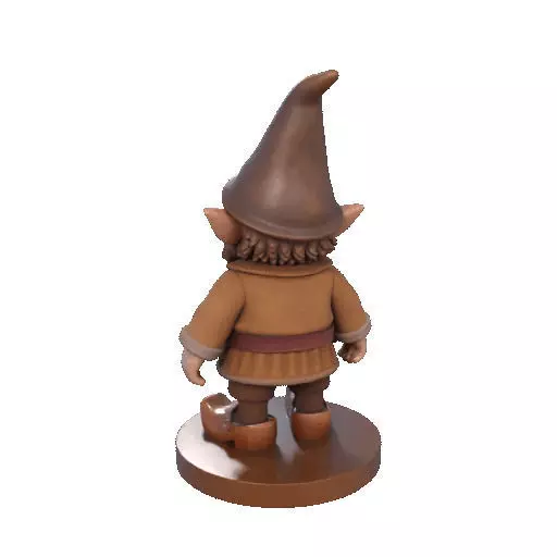 2571Fairy Tale Gnome Color Full Body Figurine on Base 3D print model_25