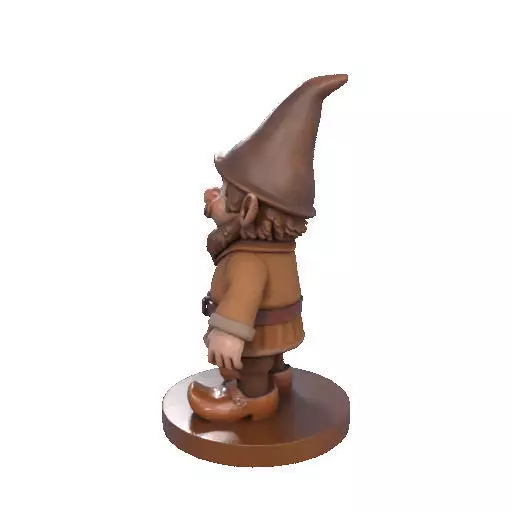 2571Fairy Tale Gnome Color Full Body Figurine on Base 3D print model_29