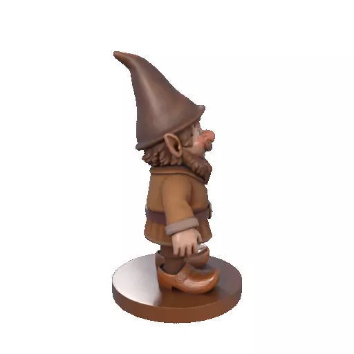 2571Fairy Tale Gnome Color Full Body Figurine on Base 3D print model_16