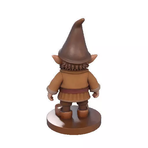 2571Fairy Tale Gnome Color Full Body Figurine on Base 3D print model_24