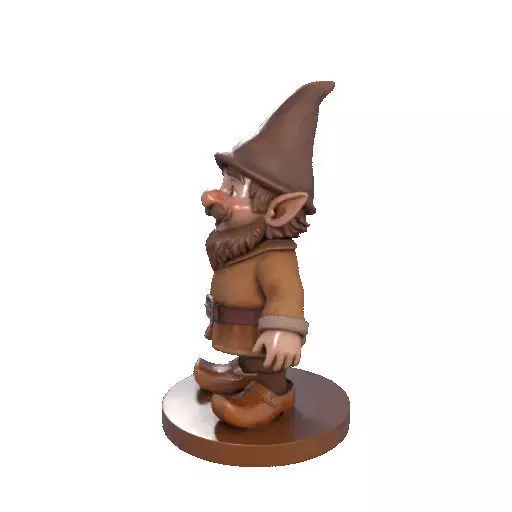 2571Fairy Tale Gnome Color Full Body Figurine on Base 3D print model_32