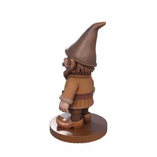 2571Fairy Tale Gnome Color Full Body Figurine on Base 3D print model_28