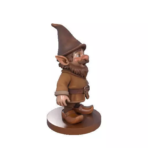 2571Fairy Tale Gnome Color Full Body Figurine on Base 3D print model_13