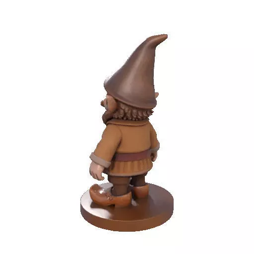 2571Fairy Tale Gnome Color Full Body Figurine on Base 3D print model_27