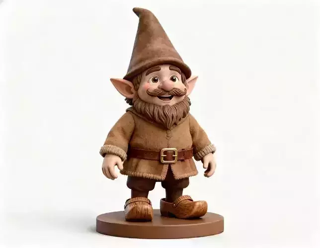 2571Fairy Tale Gnome  Color Full  Body Figurine on Base