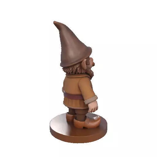 2571Fairy Tale Gnome Color Full Body Figurine on Base 3D print model_18