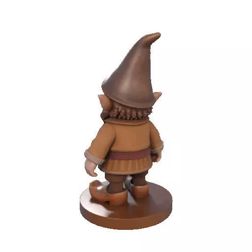 2571Fairy Tale Gnome Color Full Body Figurine on Base 3D print model_26