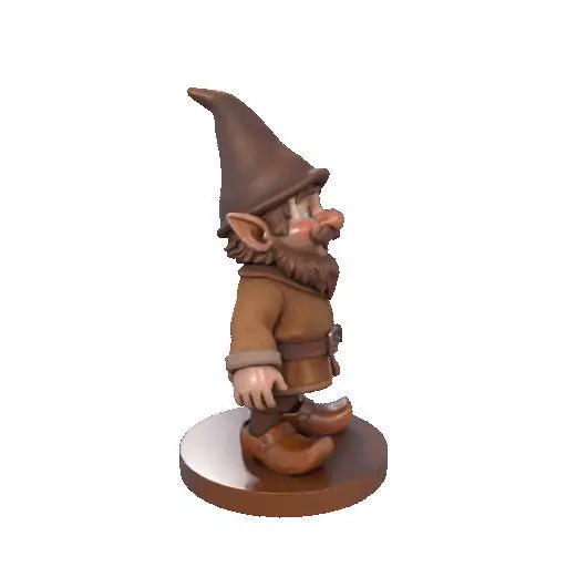 2571Fairy Tale Gnome Color Full Body Figurine on Base 3D print model_14