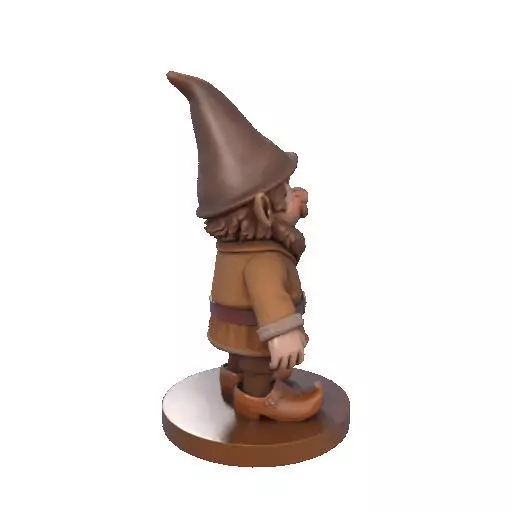 2571Fairy Tale Gnome Color Full Body Figurine on Base 3D print model_17